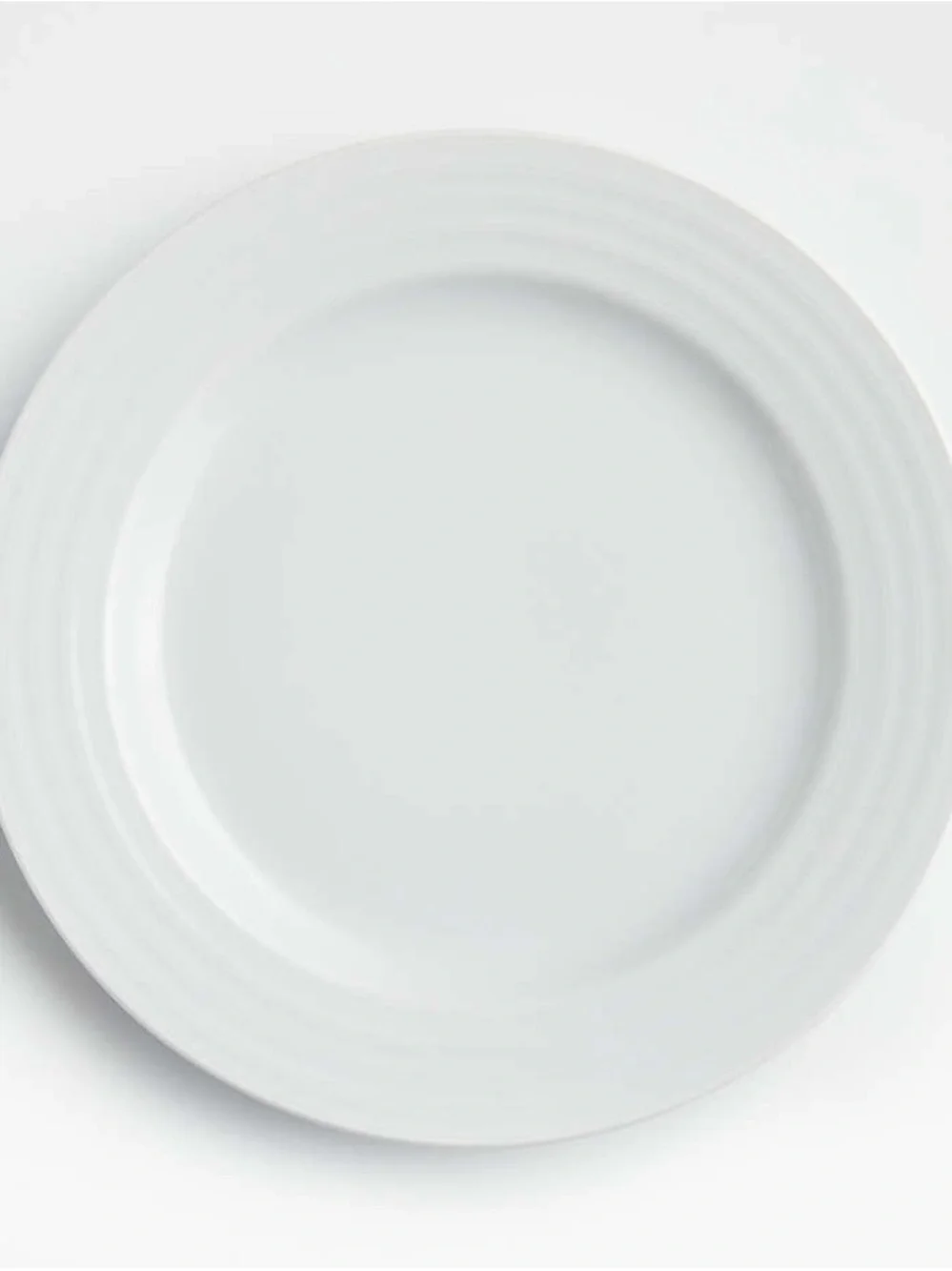 Crate&Barrel Roulette White Porcelain Dinner Plate - set of 3
